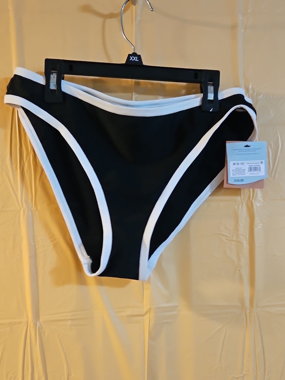 SHADE & SHORE MID RISE BLACK/WHITE SWIM BOTTOM: NEW WITH TAGS: M (8-10)